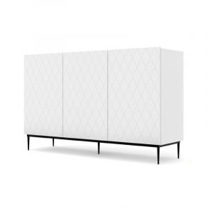 Commode avec cadre noir "Diuna" - Blanc - L 145 cm