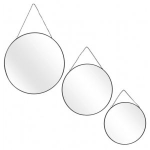 Trois miroirs ronds avec chainette