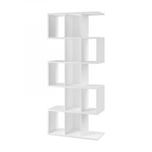 Bibliothèque en bois "Dona" à 15 cases - Blanc - H 210 x L 90 cm