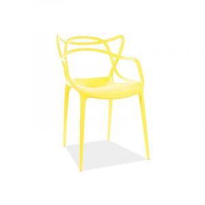 Chaise design en plastique - Jaune - H 81 cm