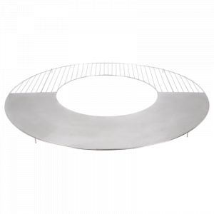 Grille Plancha pour barbecue ronde en Inox - Argenté - D 82,5 cm