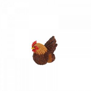 Statuette de poule à accrocher sur barrière en polyrésine - Orange - L 21,8 x l 12,5 x H 17,1 cm