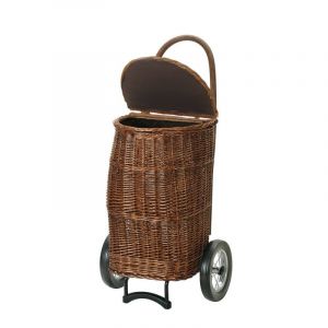 Chariot de courses en osier collection Korb shopper Natura XXL design Terra - Max 40 kg - Sans revêtement en tissu
