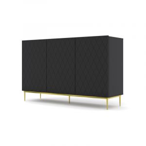 Commode avec pieds noir "Diuna" - Noir - L 145 cm