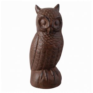 Chouette décorative - L 9,2 x l 9 x H 21 cm - Fonte