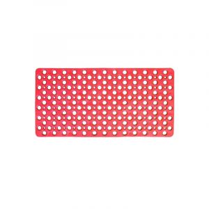 Tapis de bain rectangulaire en caoutchouc - Rose corail - L 74 x l 36 cm