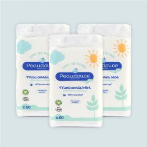 Lot de 3 maxi carrés Bio bébé