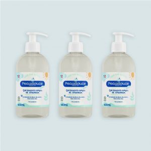 Lot de 3 gels lavants corps et cheveux Bio bébé