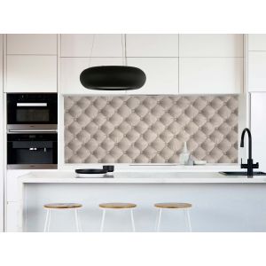 Crédence - Adhésif pour meuble tissu matelassé beige