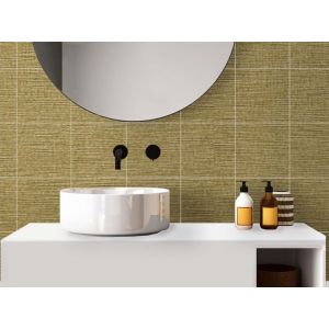 Carrelage mural - Révêtement décoratif tissu beige et doré