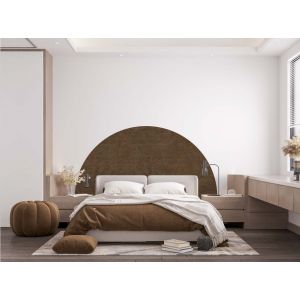 Demi-rond - Revêtement décoratif tissu marron brossé
