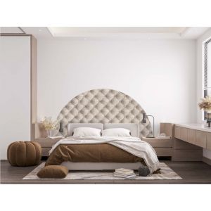Demi-rond - Adhésif pour meuble tissu matelassé beige