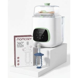 Kit de brosse &agrave; biberon Momcozy Innovative Push-Press Design | لون: Vert