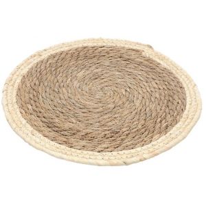 Chaks 12677, Set de table rond bicolore en paille 38cm