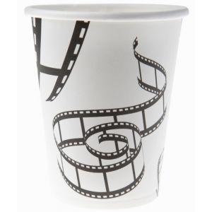 Sachet de 10 GOBELETS Blancs collection Cin&eacute;ma (pellicule)