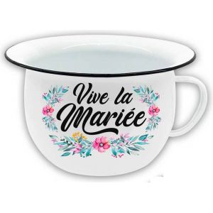 Pot de Chambre mariage Vive la Mari&eacute;e, m&eacute;tal 22cm