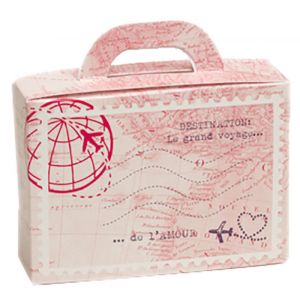 Ballotin carton Valise mariage Voyage