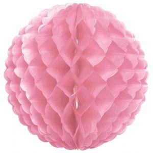 Boule papier festonnée à suspendre - Rose
