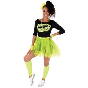P'TIT Clown re22763 - Set déguisement années 80 tutu jaune