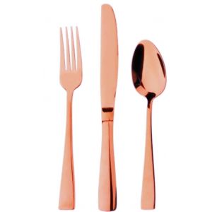 Ménagère 30 couverts Luxe plastique Rose Gold brillant