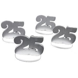 Chaks 20002, Set de 4 Marque-places Anniversaire 25 ans, argent