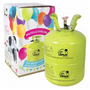 P'TIT Clown re42850, Grande Bouteille d'hélium jetable compressée 0.40 m3 (pr 50 ballons max)