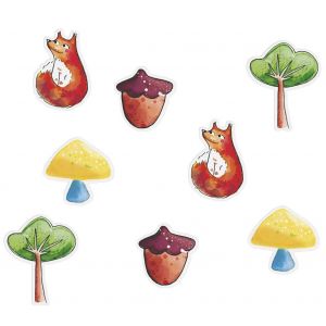 P'TIT Clown re22487 - Lot de 40 confettis anniversaire Animaux de la forêt