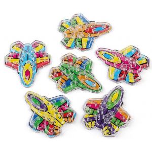 P'TIT Clown re23465 - Lot de 6 mini jouets labyrinthe à billes avion