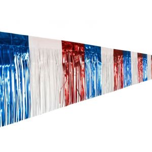 Chaks 13420, Guirlande lamée à franges France Bleu Blanc Rouge brillante 2,75m