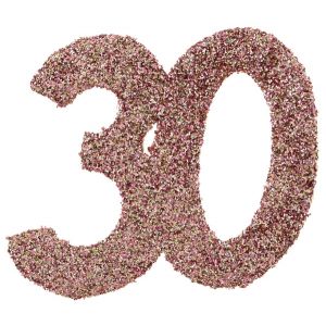 Sachet de 6 Grands confettis anniversaire, Rose Gold paillet&eacute; 30 ans