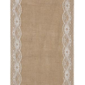 SANTEX 5088-25-28, Tête à tête jute et dentelle 2m, ivoire