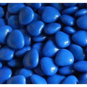 POCHON 500g MINI-COEUR, BLEU Oc&eacute;an brillant (mini-coeurs)