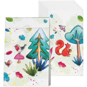 P'TIT Clown re22505 - Lot de 8 sachets anniversaire Animaux de la forêt
