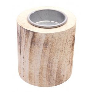 Chaks 12785, Bougeoir Tronc bois blanchi 8cm