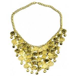 Chaks 83 486343, Collier Chaîne de pièces dorées Maharani indienne