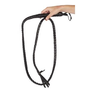 P'TIT Clown re20207 - Grand Fouet long, imitation cuir, noir, 2 m