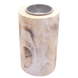 Chaks 12786, Grand Bougeoir Tronc bois blanchi 12cm