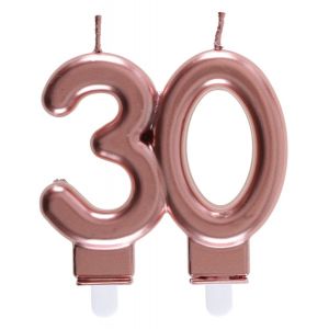 Bougie des &Acirc;ges 30 ans, Rose Gold