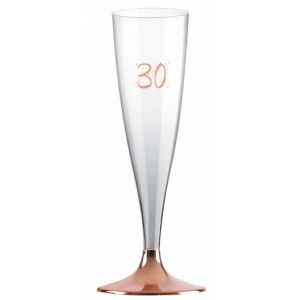 Sachet de 6 Fl&ucirc;tes pied ROSE GOLD &acirc;ge 30 ans