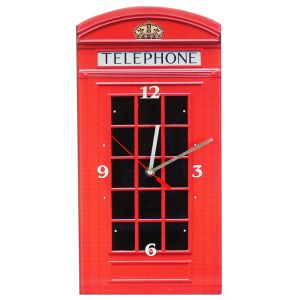 Grande Horloge Cabine London en verre 20x40cm