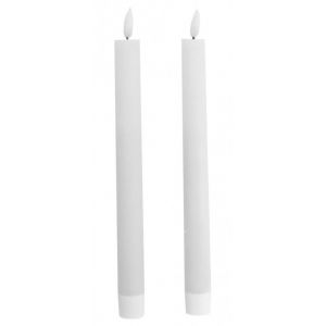 Chaks 12503, Lot de 2 Bougies flambeaux Led 24cm blanches