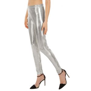 Chaks C4448S, Legging brillant adulte luxe ARGENT, taille S/M