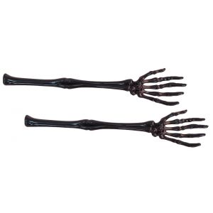 DESTOCKAGE, Lot de 2 Couverts à salade bras squelette 32cm Noirs