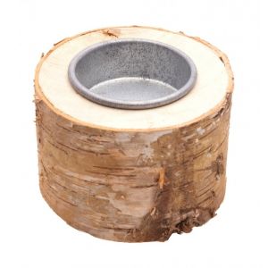 Chaks 12787, Petit Bougeoir Tronc bois Bouleau 5cm