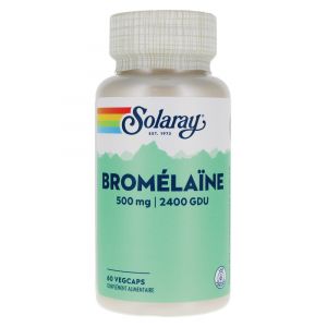 Solaray Bromelaïne - 500 mg - Apportant 2400 Gdu - 60 Caps Vég