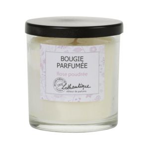 Lothantique Bougie Parfumée Pot en Verre 160 g - Senteur : Rose Poudrée