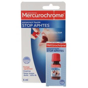 Mercurochrome Pansement Liquide Stop Aphtes 4 Heures 6 ml