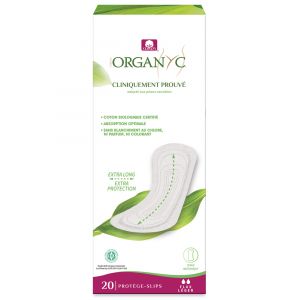 Organyc Protège-Slips Coton Bio Gots Extra Long Bte 20