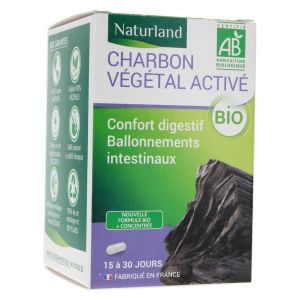 Naturland Charbon Végétal Activé Bio 60 Gélules