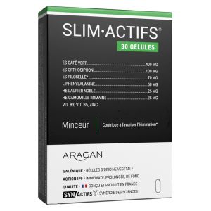 Synactifs Slimactifs® - Minceur - Piloselle Orthosiphon Café Vert Zinc Vitamines et Huiles Essentielles - 30 Gélules